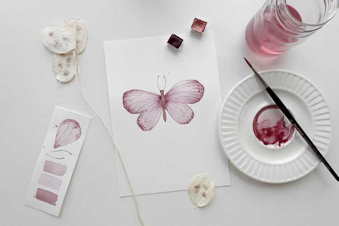 Pink Watercolor Butterfly