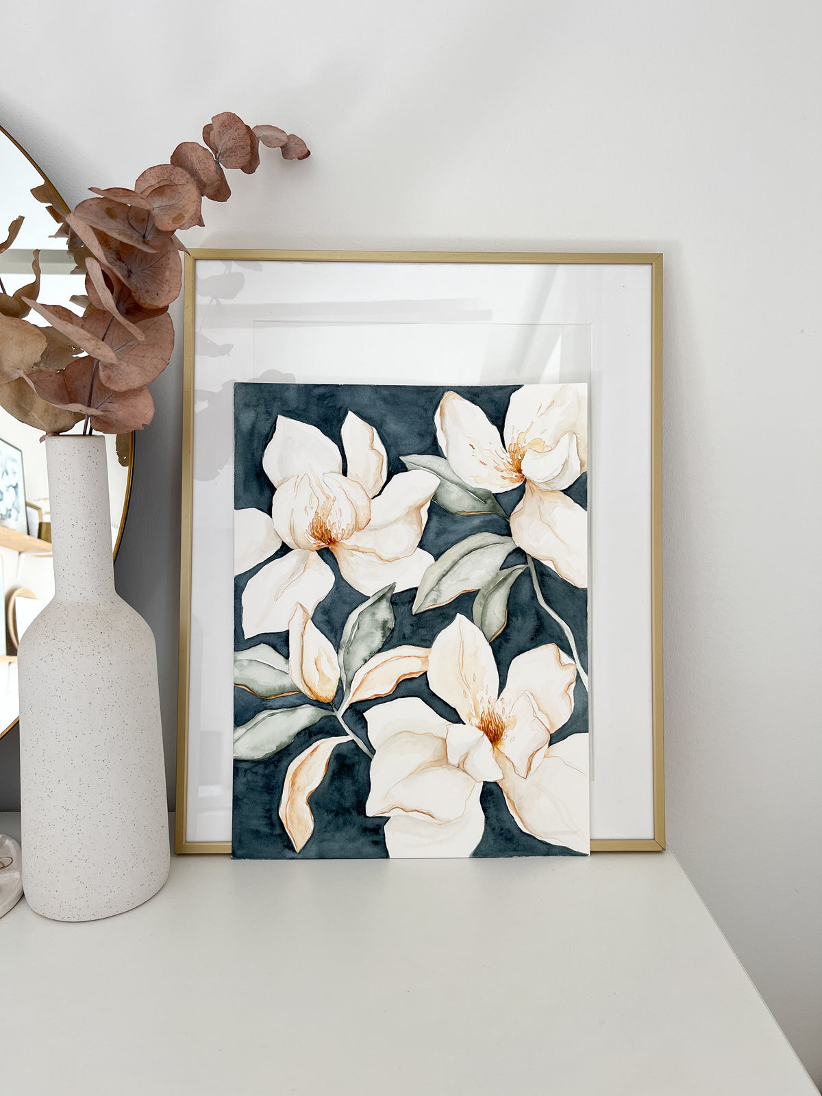 Magnolia Blue 03 original watercolor