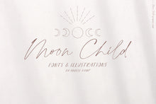 Load image into Gallery viewer, Moon Child font and illustrations by Angele Kamp
