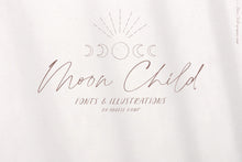 Load image into Gallery viewer, Moon Child font and illustrations by Angele Kamp