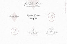 Load image into Gallery viewer, Wild Love font & logo collection Angele Kamp
