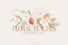 Load image into Gallery viewer, Floral Peaches watercolors