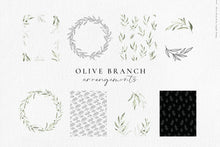 Load image into Gallery viewer, Olive branch watercolors