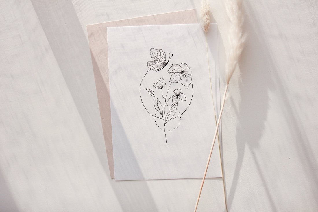 How to draw a floral butterfly