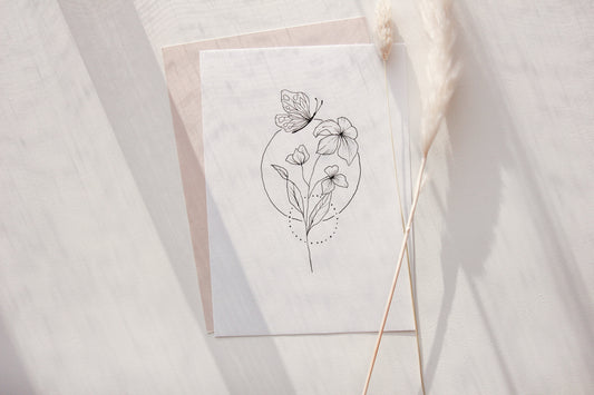 How to draw a floral butterfly