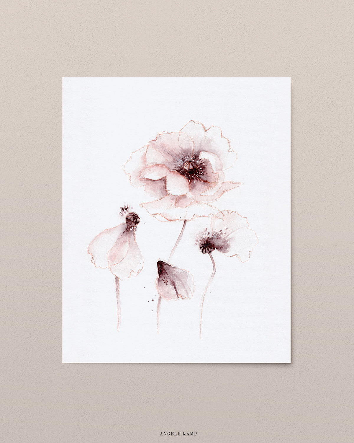 Oriental Poppies 01 original watercolor