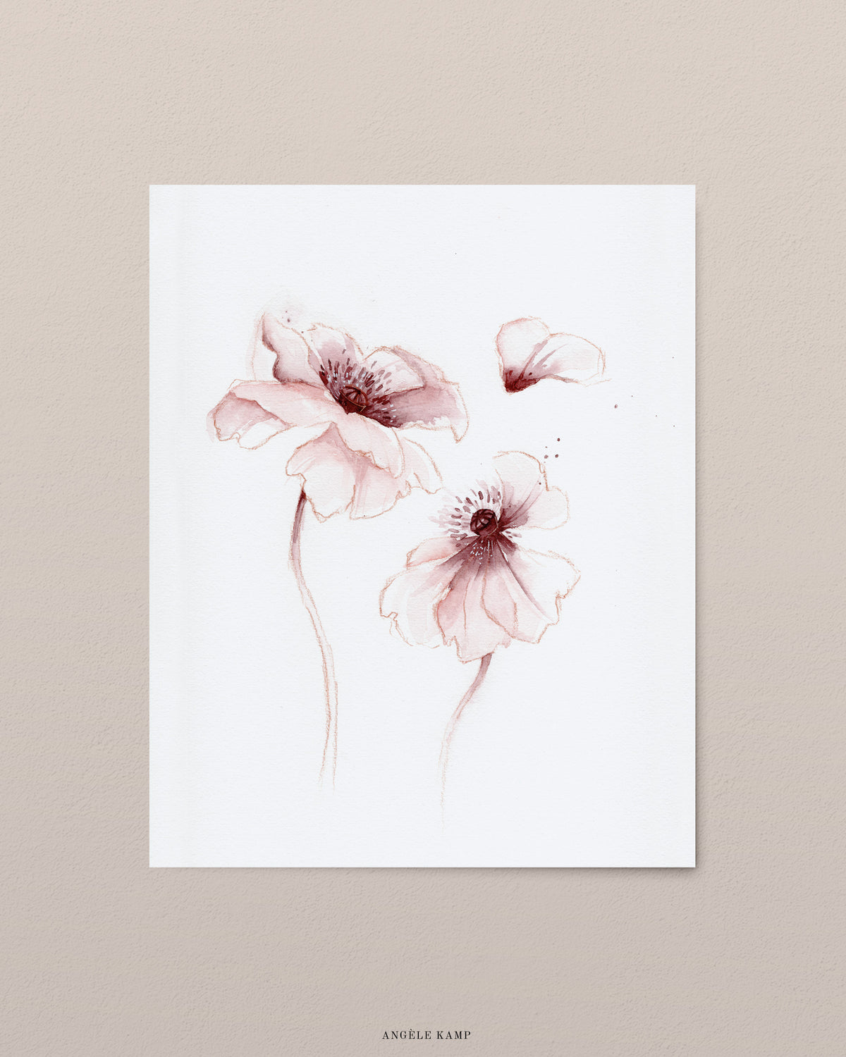 Oriental Poppies 03 original watercolor