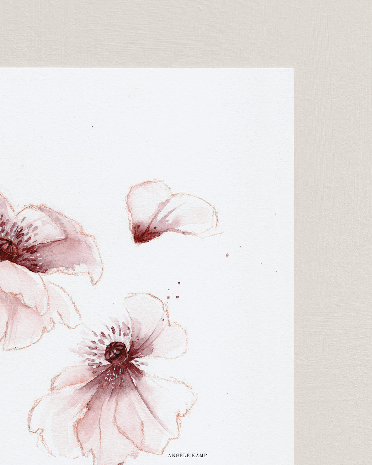 Oriental Poppies 03 original watercolor