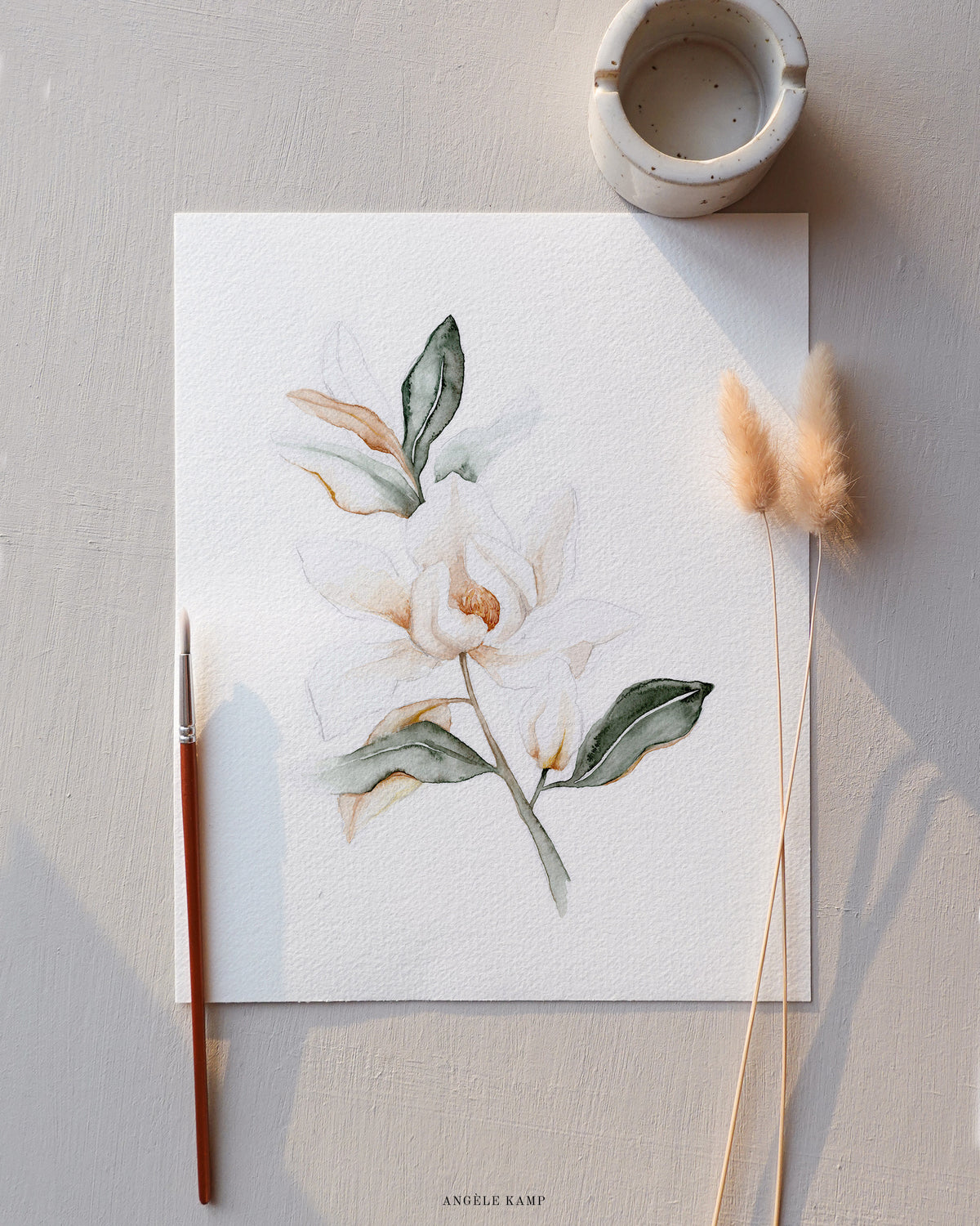 Magnolia Grandiflora 01 original watercolor