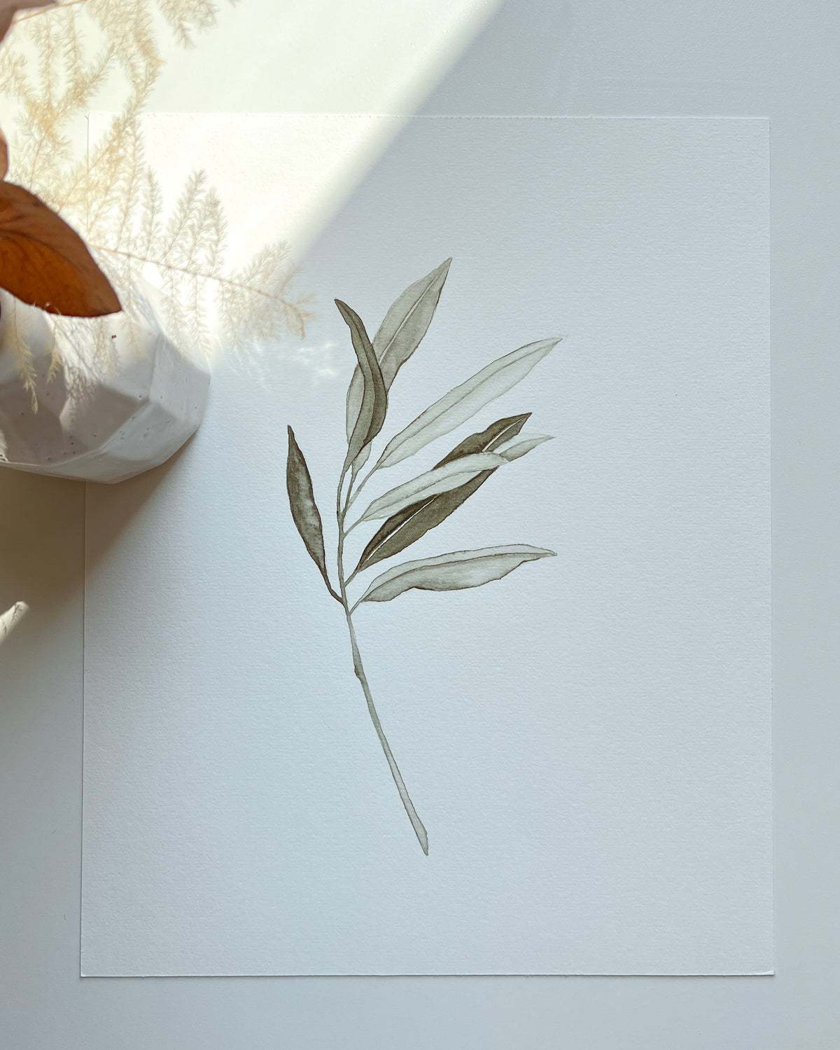 Olive branch 04 Original watercolor