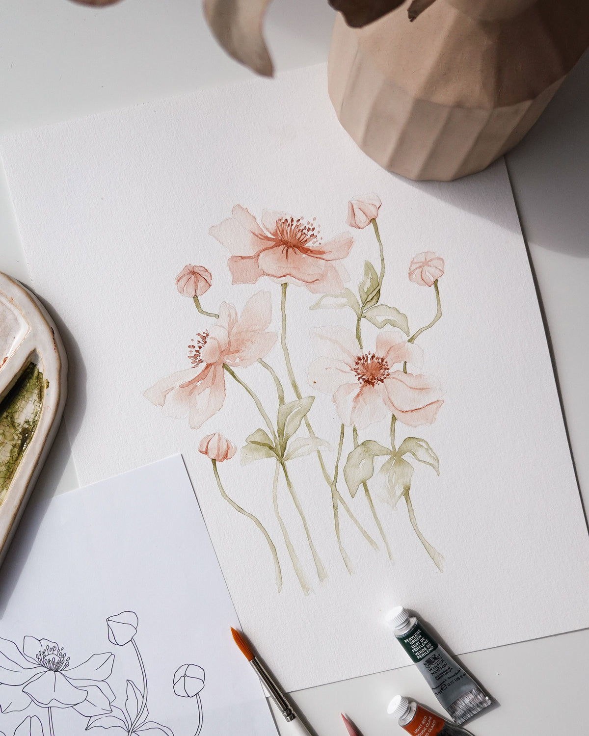 Anemones Original watercolor