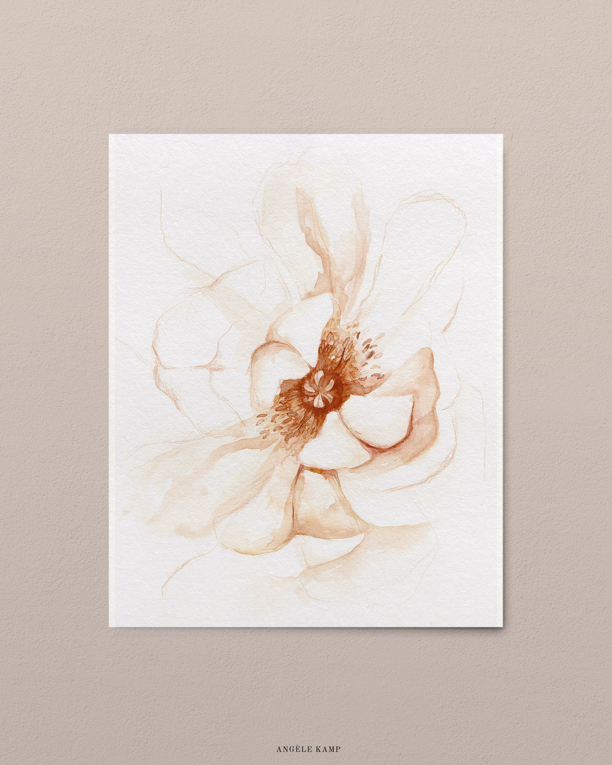 Peachy Peonies 02 original watercolor