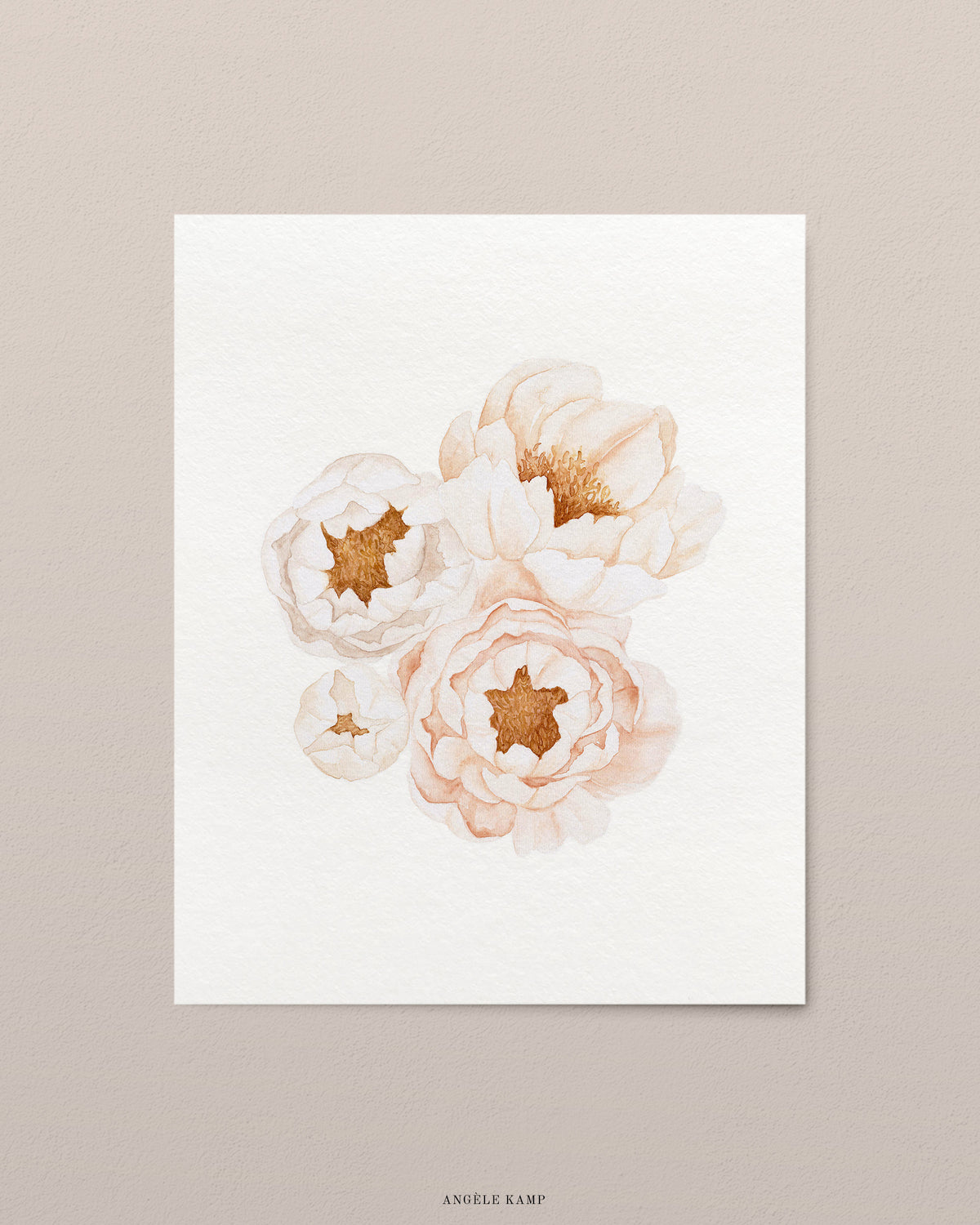 Peonies in Bloom Original watercolor