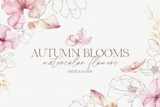 Autumn Blooms watercolor flowers