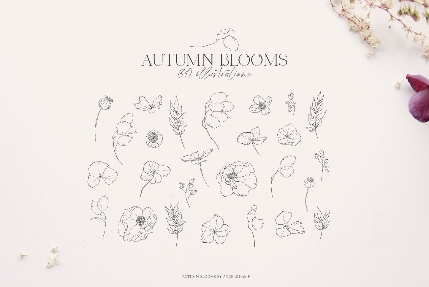 Autumn Blooms dried floral art Angele Kamp