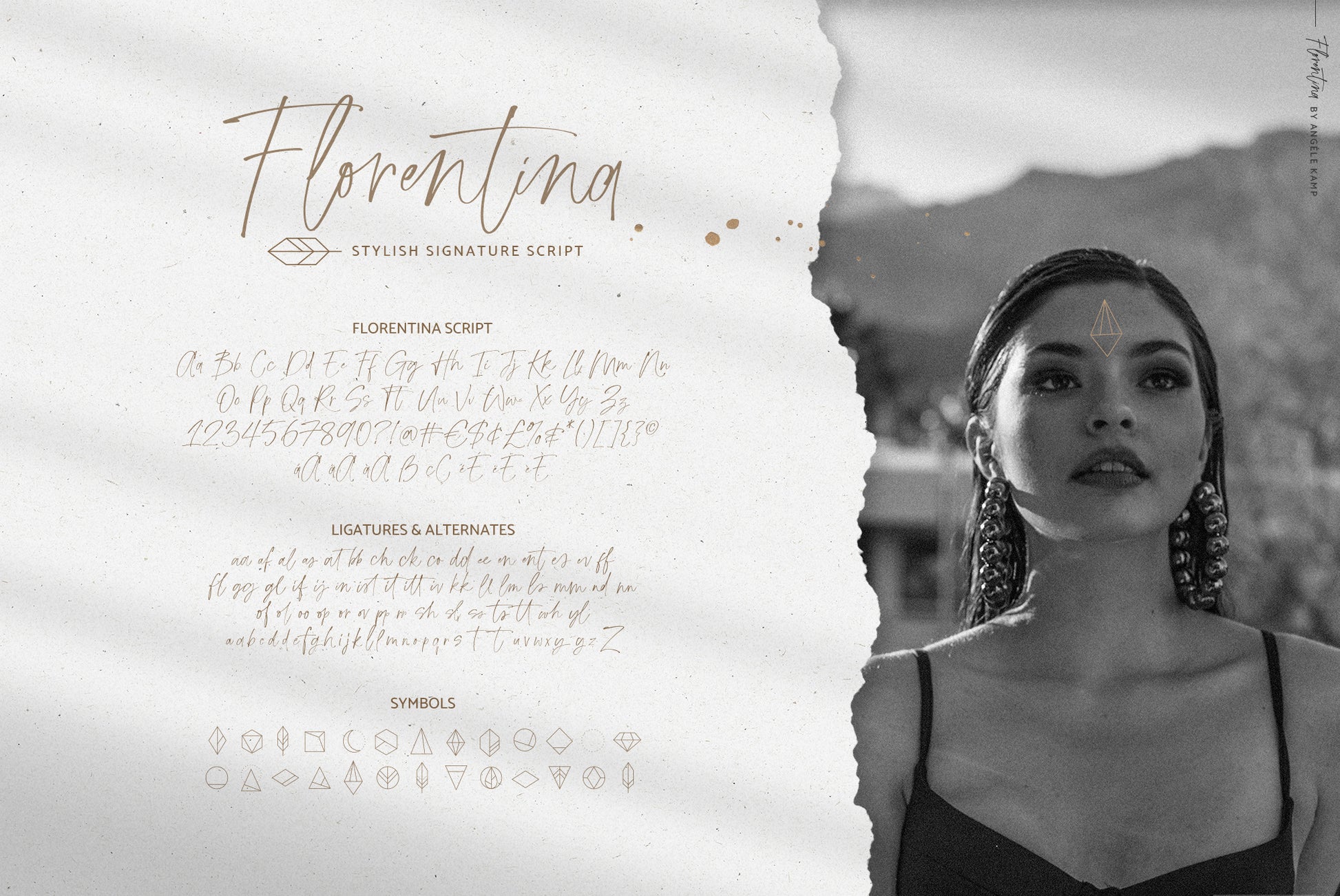 Florentina stylish signature script font by Angele Kamp