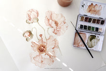 Load image into Gallery viewer, Icelandic Poppies watercolor art
