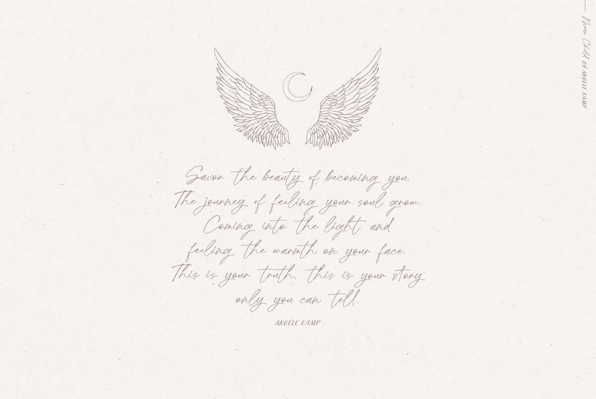 Moon Child font and illustrations by Angele Kamp