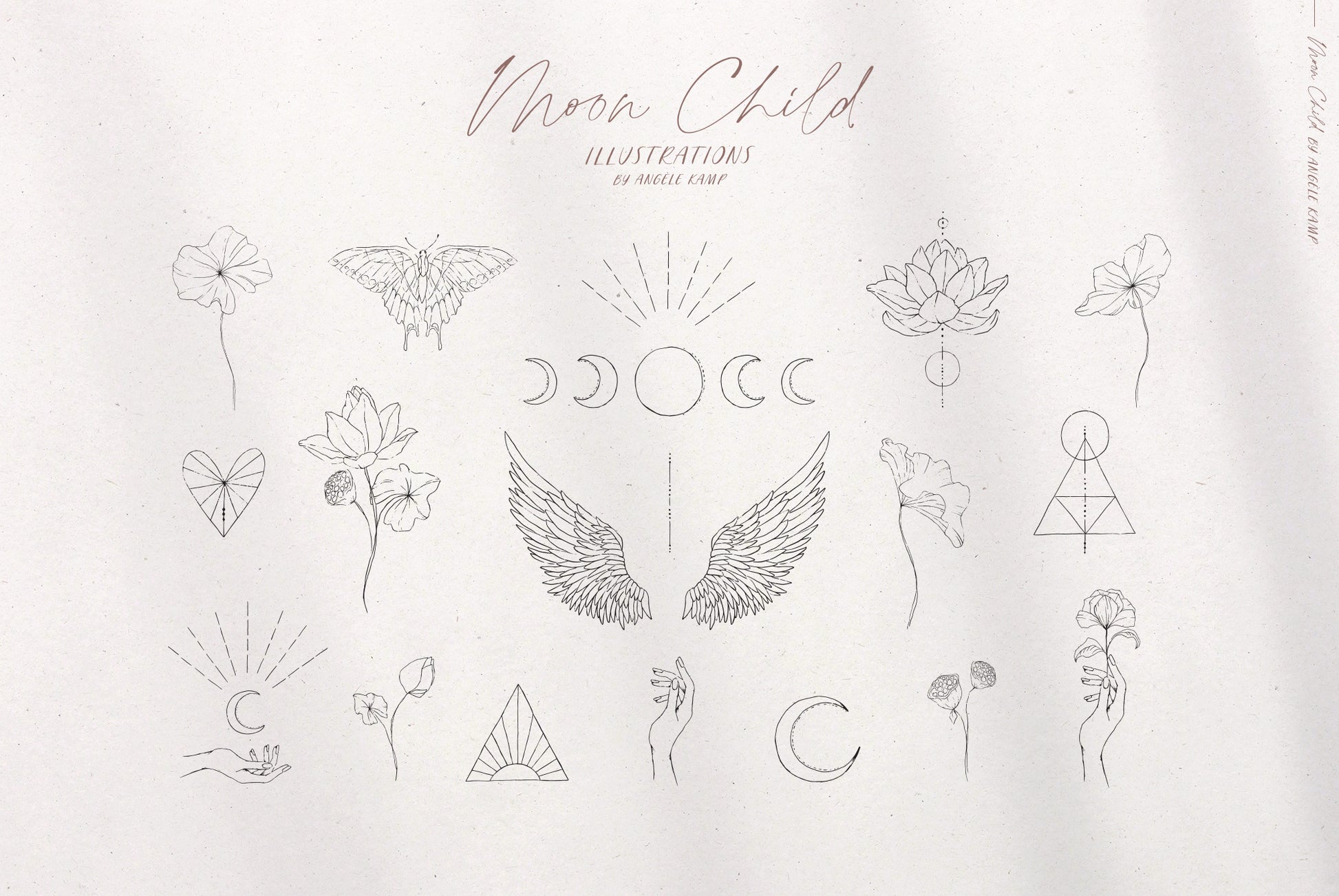 Moon Child font and illustrations by Angele Kamp