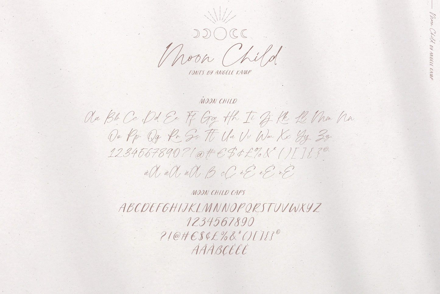 Moon Child font and illustrations by Angele Kamp