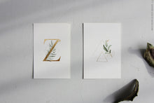 Load image into Gallery viewer, Botanic Gold watercolor alphabet by Angele Kamp
