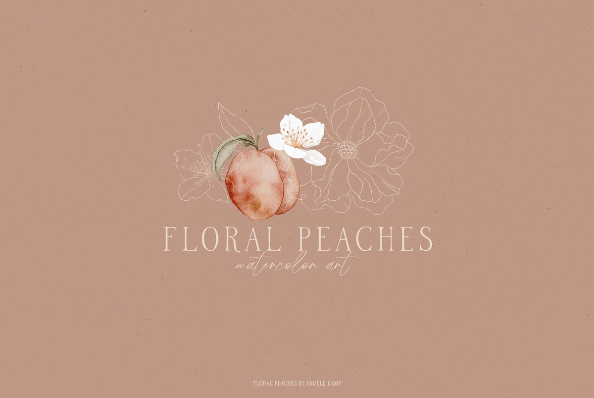 Floral Peaches watercolors