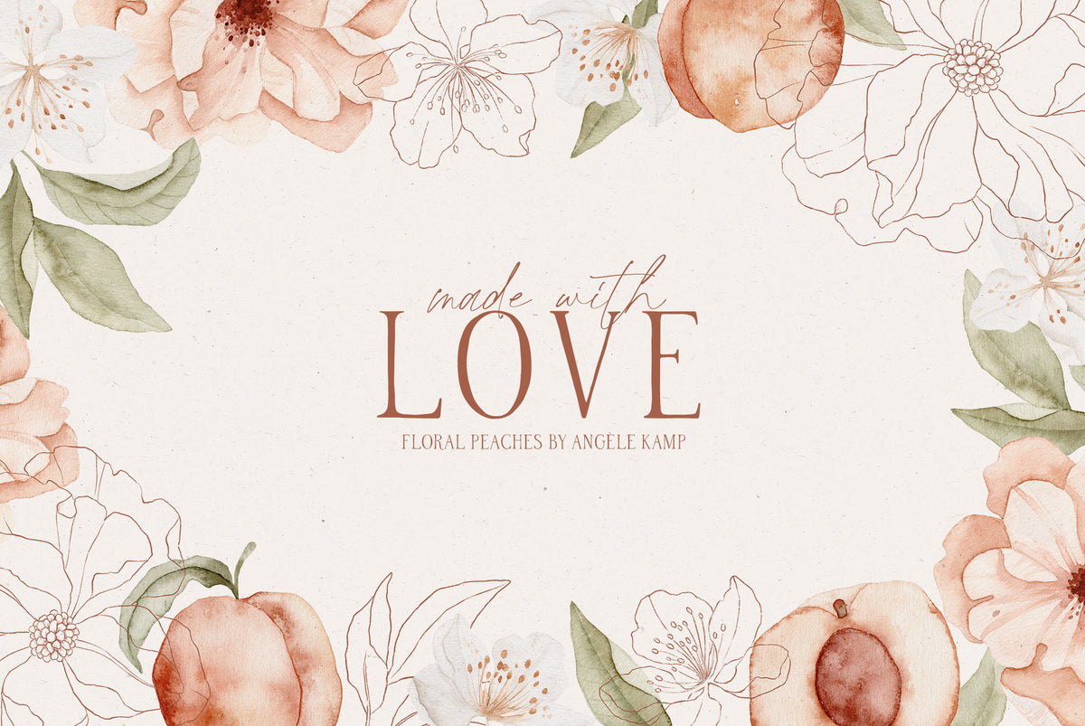 Floral Peaches watercolors