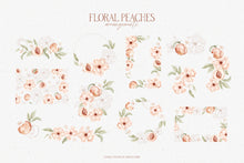 Load image into Gallery viewer, Floral Peaches watercolors
