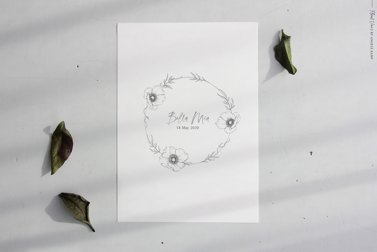 Floral Vines botanical watercolor art illustrations Angele Kamp