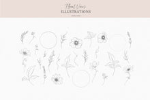 Load image into Gallery viewer, Floral Vines botanical watercolor art illustrations Angele Kamp
