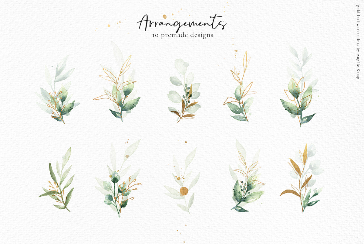 Gold Leaf watercolors