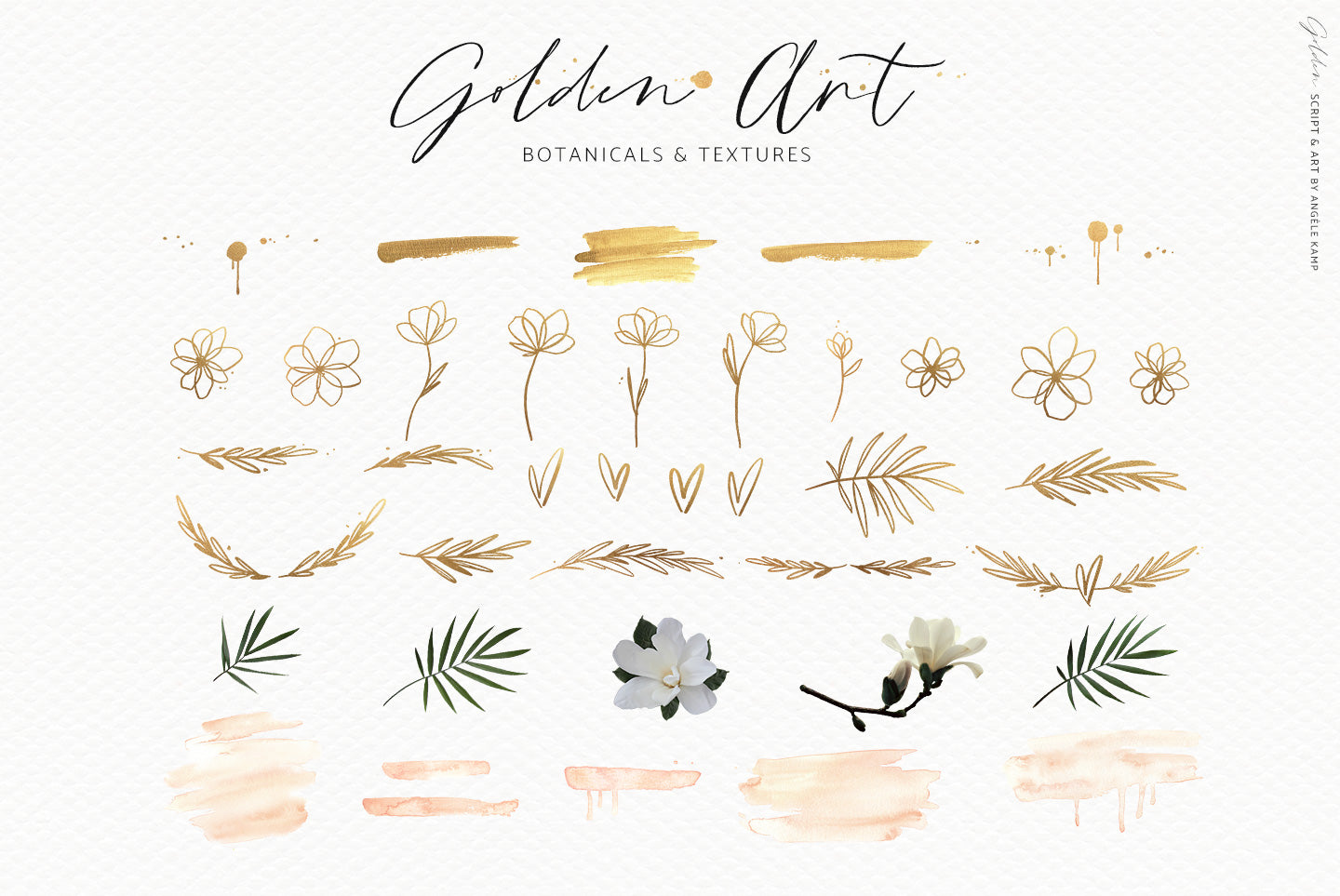 golden script and art by Angele Kamp