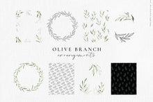 Load image into Gallery viewer, Olive branch watercolors
