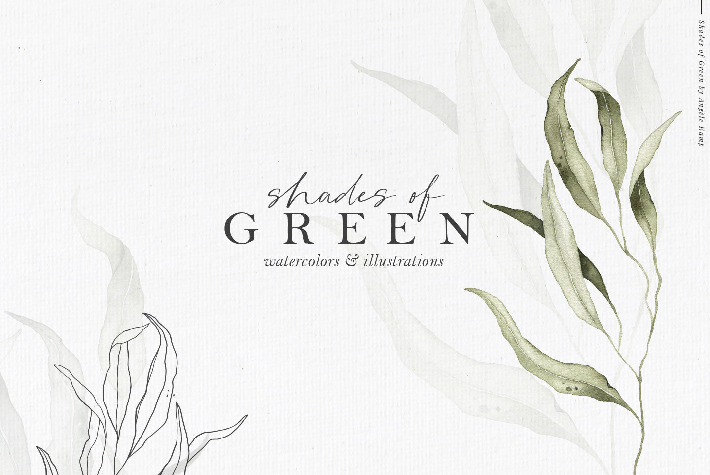 Shades of Green botanic watercolor illustrations