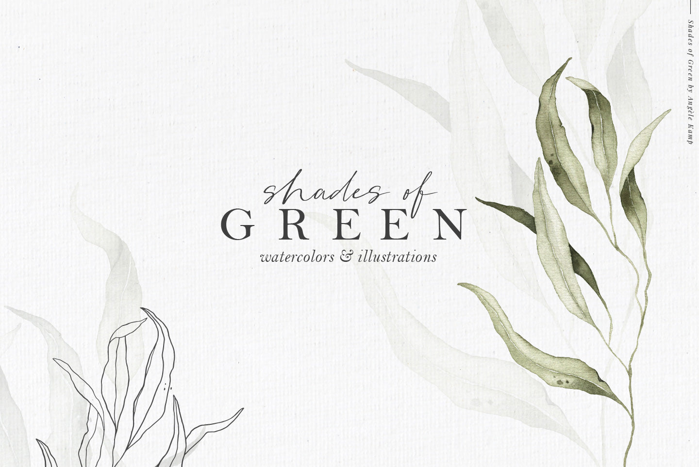 Shades of Green botanic watercolor illustrations